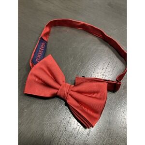 Rooster Bow Tie Mens Red Silk Blend Pre Tied